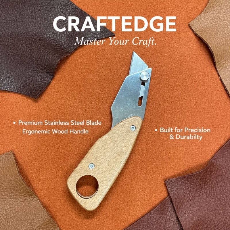 Leatherwork Projects - 台形ステンレス鋼革切断ナイフ手作り革工芸エッジトリミングツールDIY革製品切断ツール