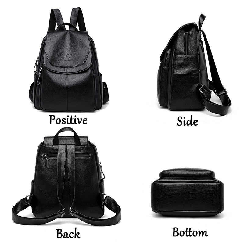 Leather Work Backpack - ヴィンテージ風ソフトレザーバックパック 女性用 9色展開 カジュアルトラベルショルダーバッグ 女性用リュックサック スクールバッグ