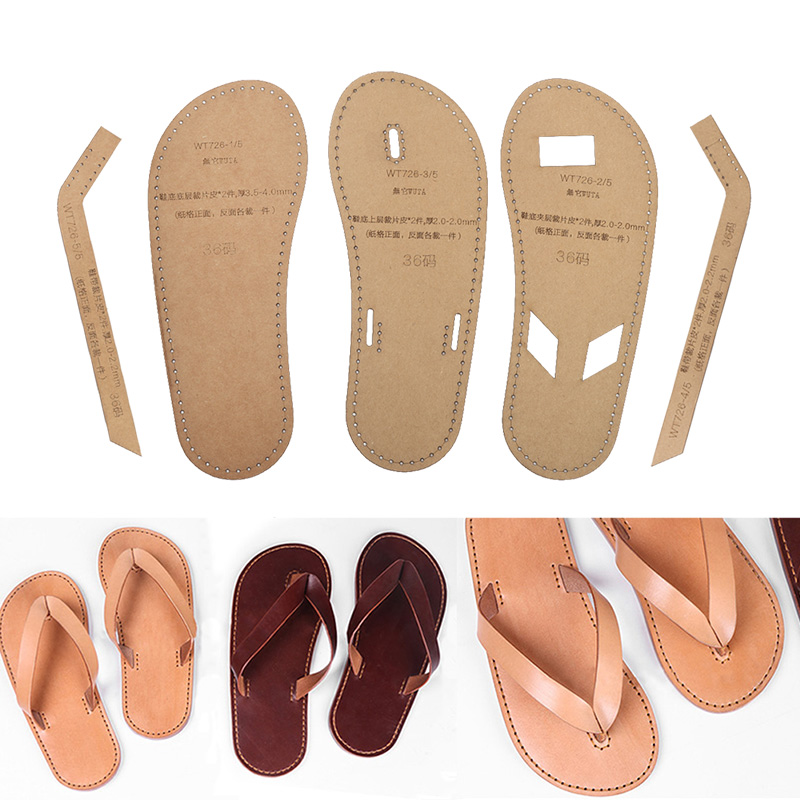Leatherwork Patterns - Wuta 726クラフト紙テンプレートdiyメンズサンダルユニセックススリッパレザーセットクラフトパターンモデル
