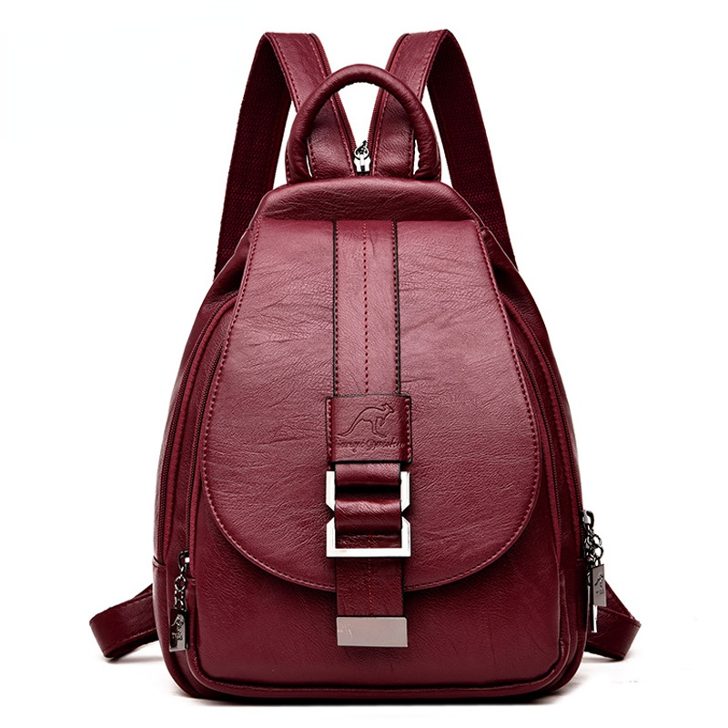 Leather Work Backpack - 女性のレトロなスタイルのバックパック,10代の女の子のための革のバックパック