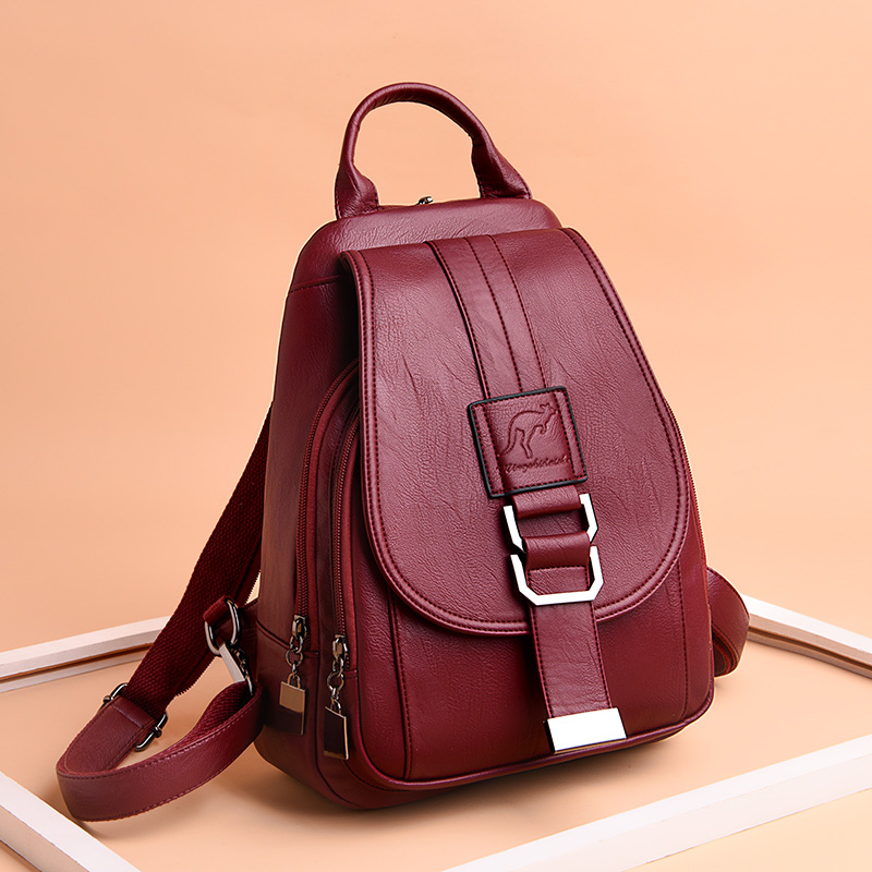 Leather Work Backpack - 女性用レザーバックパック,10代の女の子用のランドセル,トラベルバックパック,ファッショナブル,6色