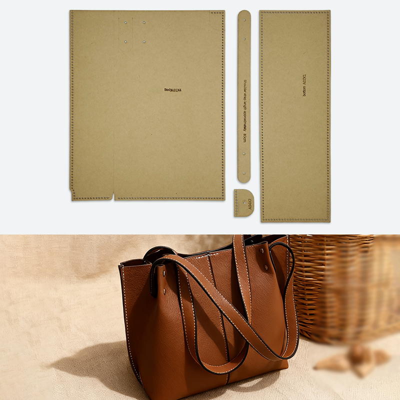 Leatherwork Patterns - YOMDID 4 個手作りレザーショルダーバッグ通勤バッグデザイン縫製パターンテンプレート DIY トートバッグ作成クラフト紙テンプレート