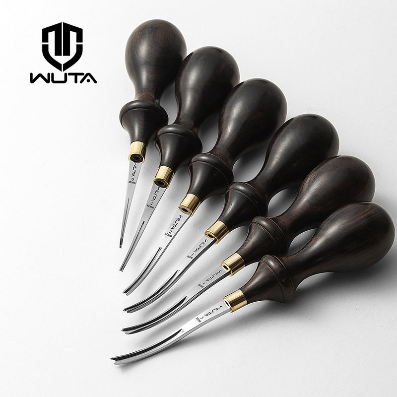 Leatherwork Edge Beveler - WUTA レザーエッジベベラー PRO スカイビングクラフトワークツール M390ダイススチール エボニーハンドル