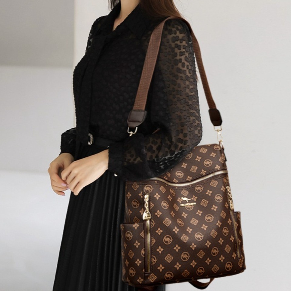 本物のブランドの女性のソフトレザーバックパックスクールブック - Leather Work Backpack のレビューと価格