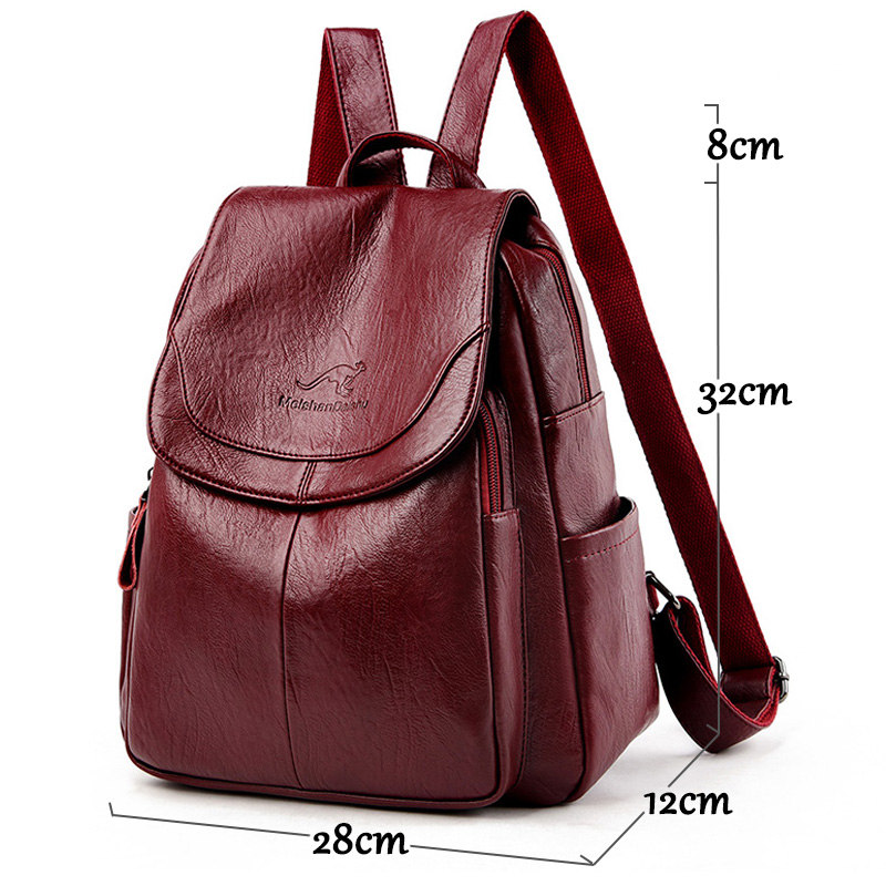 ヴィンテージ風ソフトレザーバックパック 女性用 9色展開 カ - Leather Work Backpack のレビューと価格