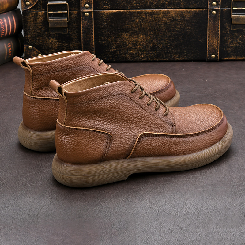 LIHUAMAO 牛革ワークブーツオートバイブーツウエスタン - Leather Work Western のレビューと価格