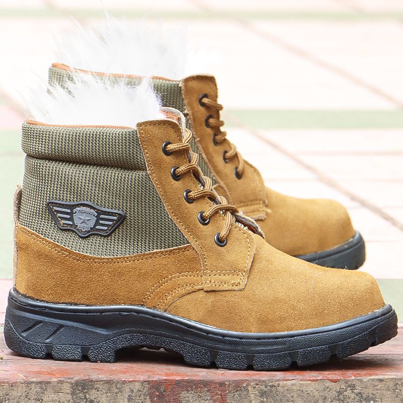 冬用メンズスノーブーツ 本革 ウール 暖かい アウトドア ラ - Leather Work Boots のレビューと価格