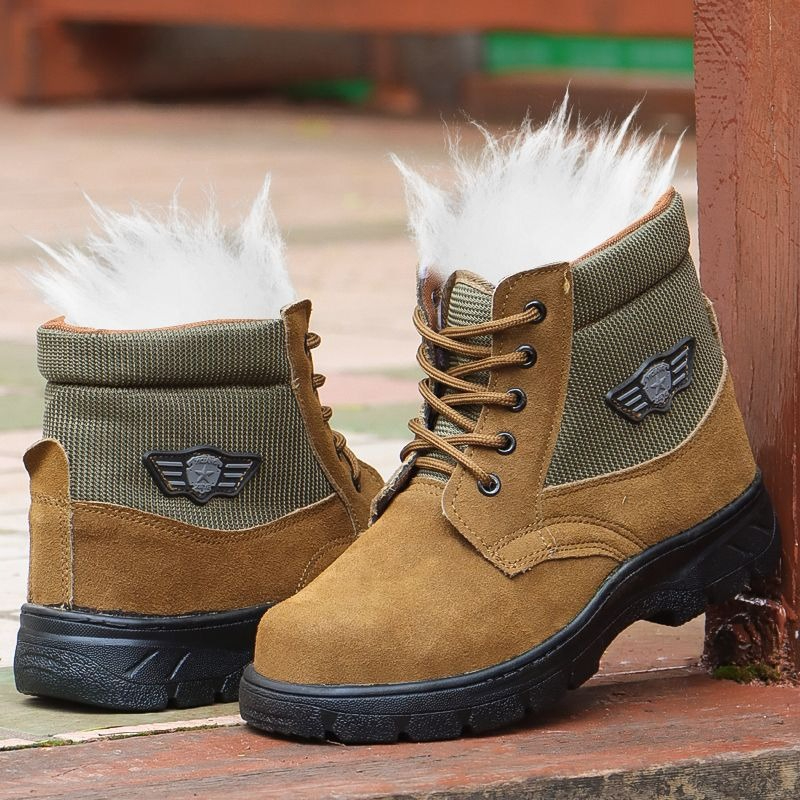 冬用メンズスノーブーツ 本革 ウール 暖かい アウトドア ラ - Leather Work Boots のレビューと価格