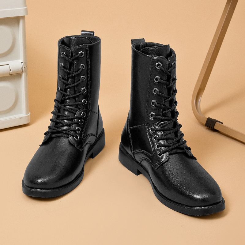 ハイカットレザーブーツ アウトドアタクティカルコンバットブー - Leather Work Boots のレビューと価格