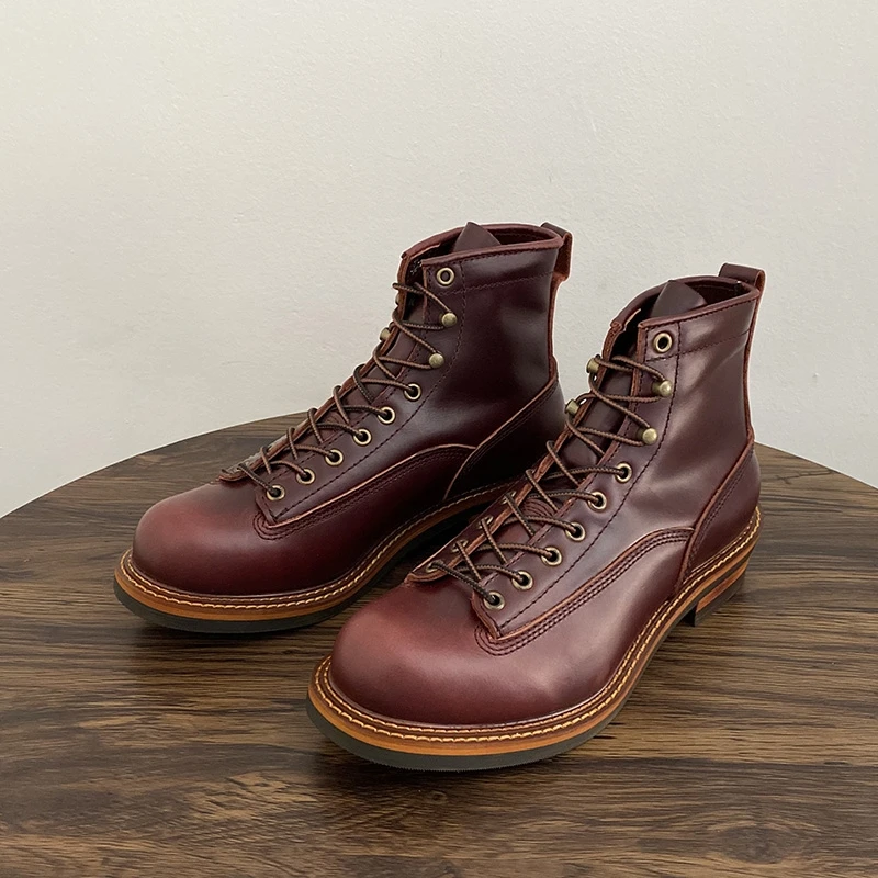 ヴィンテージ英国男性アンクルブーツ手作り高品質牛革靴ツーリン - Leather Work Boots のレビューと価格