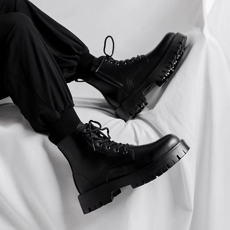 メンズチェルシーブーツ ブリティッシュスタイル ブラックレザ - Leather Work Boots のレビューと価格