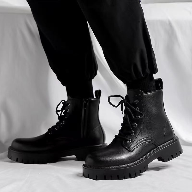 メンズチェルシーブーツ ブリティッシュスタイル ブラックレザ - Leather Work Boots のレビューと価格