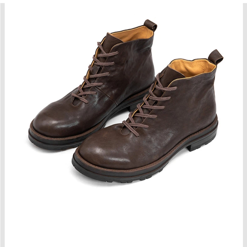 YETTIES メンズ ウォッシュドホースハイド コンバット - Leather Work Boots のレビューと価格