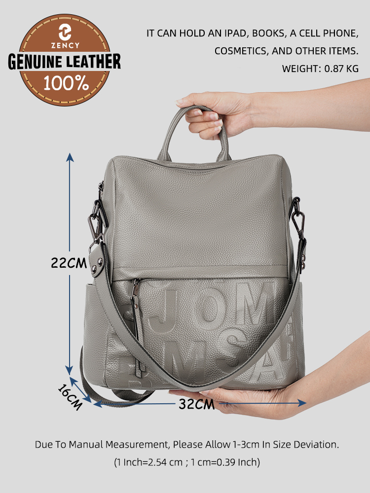 Zency プレミアム本革レターバックパック 多ポケットデイ - Leather Work Backpack のレビューと価格