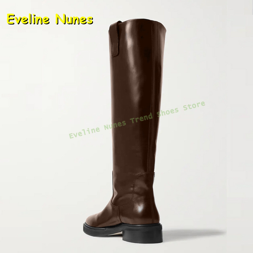 黒革ニーハイライディングブーツ レディース ラウンドトゥチャ - Leather Work Boots のレビューと価格