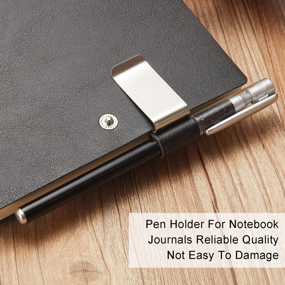 手作り革製真鍮ステンレス鋼ペンホルダークリップジャーナルノー - Leather Work Notebook のレビューと価格