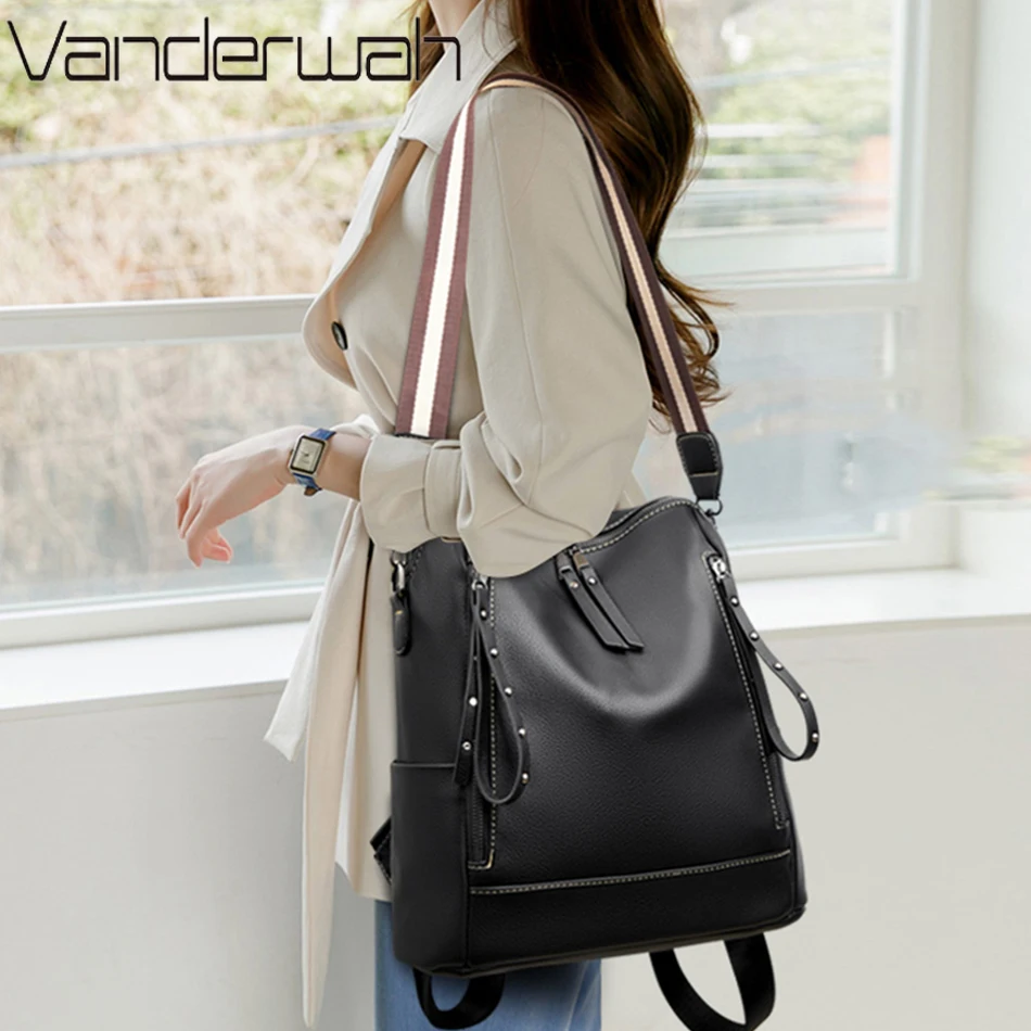 デラックスブランドのソフトレザーバックパック,防水,プレッピ - Leather Work Backpack のレビューと価格