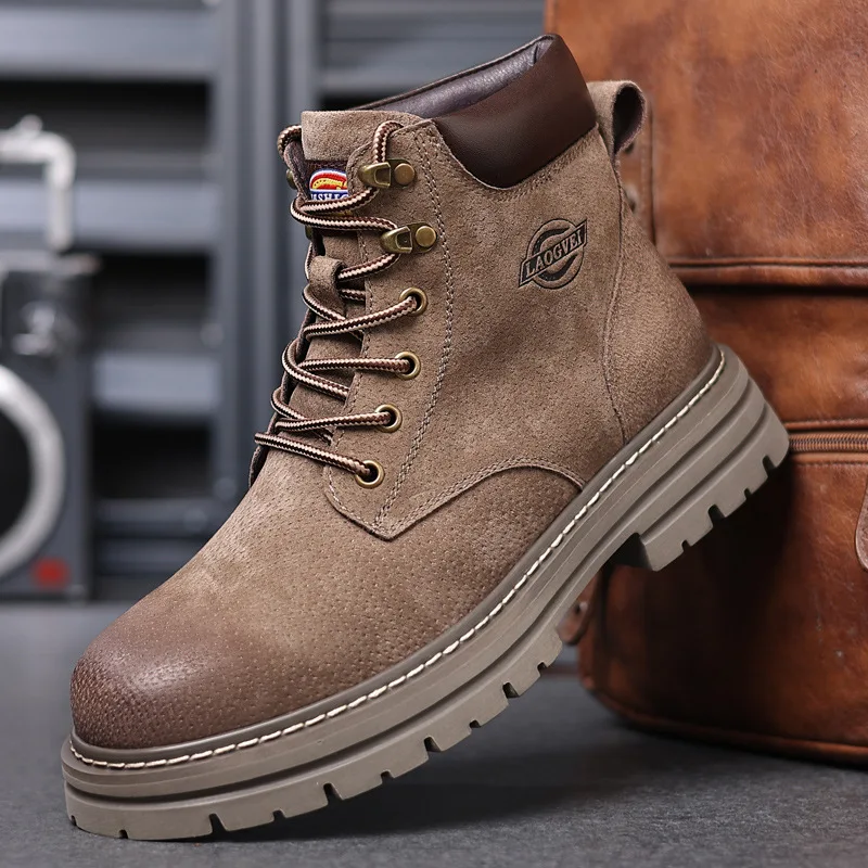 高品質メンズシューズ 本革メンズブーツ アウトドアカジュアル - Leather Work Boots のレビューと価格