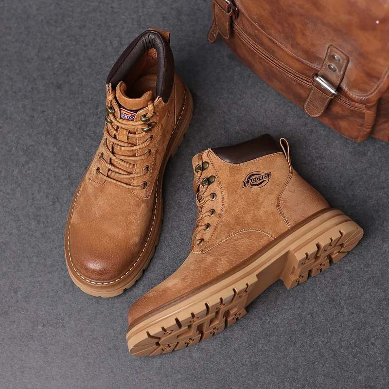 高品質メンズシューズ 本革メンズブーツ アウトドアカジュアル - Leather Work Boots のレビューと価格