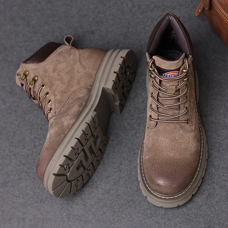 高品質メンズシューズ 本革メンズブーツ アウトドアカジュアル - Leather Work Boots のレビューと価格