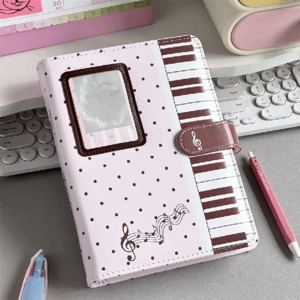 ポルカドット柄ピアノバインダーノート A5 ルーズリーフ K - Leather Work Notebook のレビューと価格