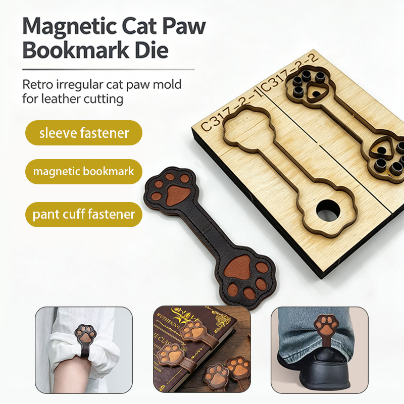 C317 キャットクロー革裁断型 DIY手芸用 マグネットブ - Leatherwork Projects のレビューと価格