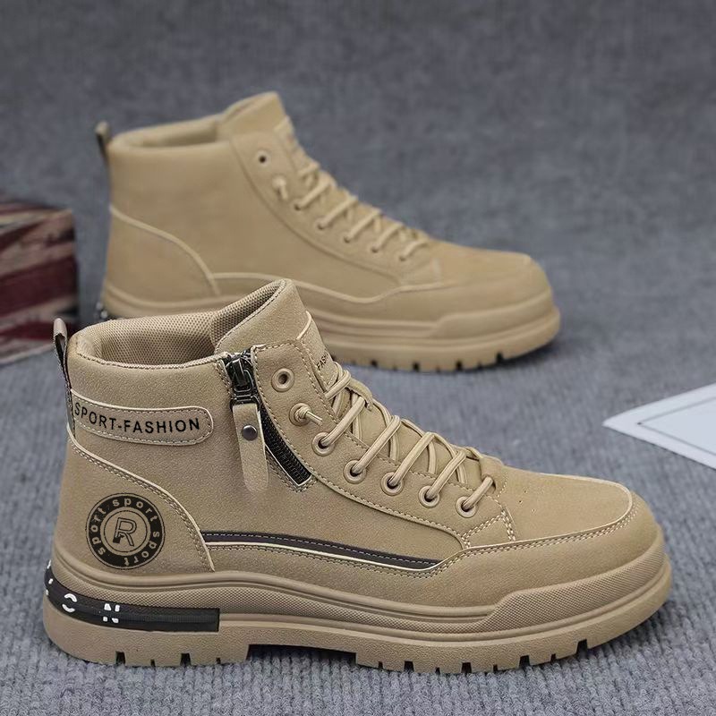 男性レトロハイトップワークブーツ秋耐摩耗性ハイキング登山靴屋 - Leather Work Boots のレビューと価格