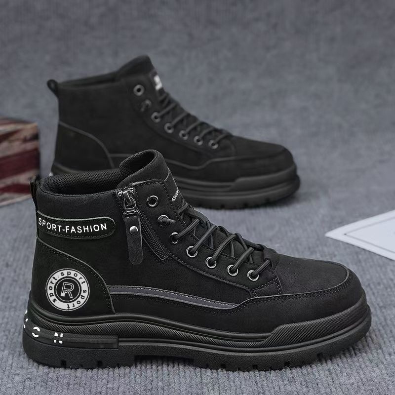 男性レトロハイトップワークブーツ秋耐摩耗性ハイキング登山靴屋 - Leather Work Boots のレビューと価格