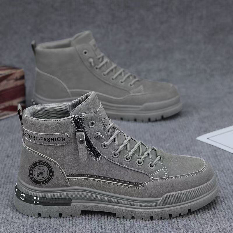 男性レトロハイトップワークブーツ秋耐摩耗性ハイキング登山靴屋 - Leather Work Boots のレビューと価格