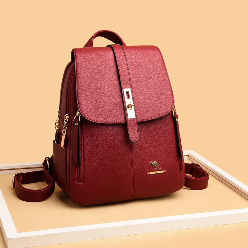 女の子のための高級レザーバックパック,カジュアルなデイパック - Leather Work Backpack のレビューと価格