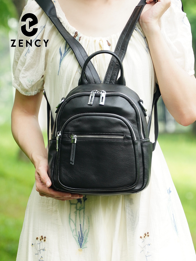 Zency 本革小型バックパックナップザックマルチポケットデ - Leather Work Backpack のレビューと価格