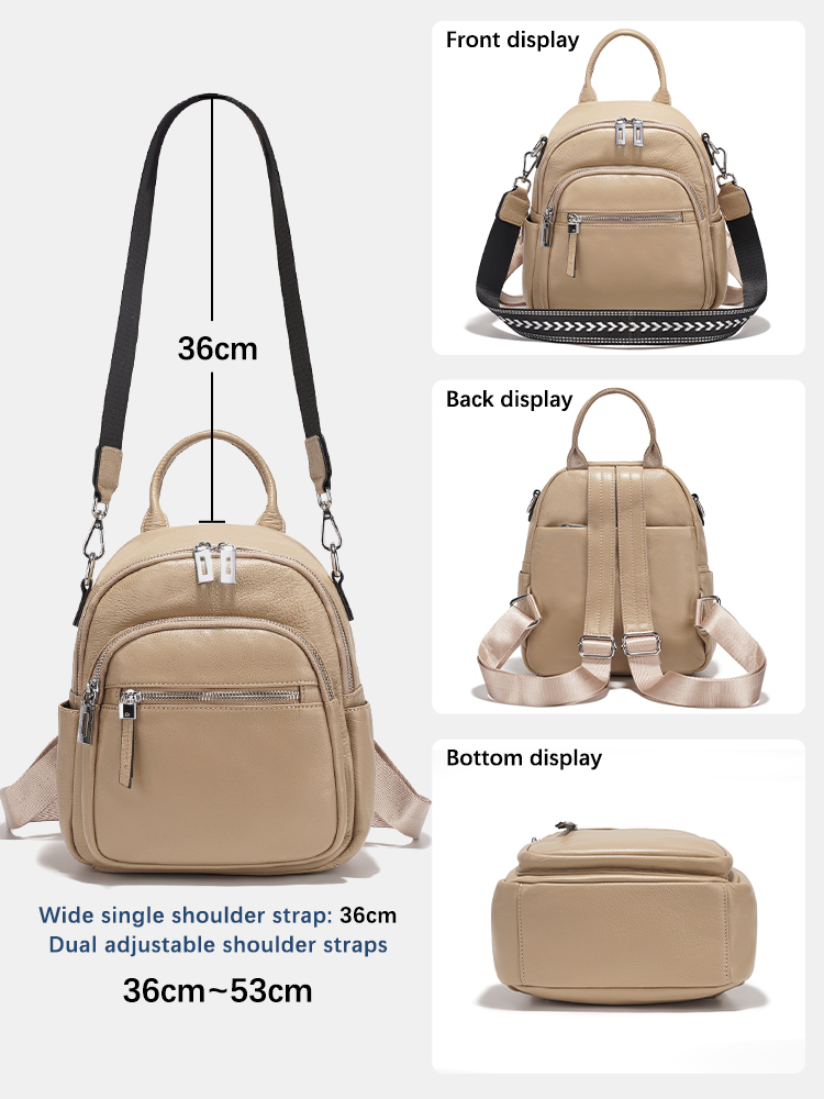 Zency 本革小型バックパックナップザックマルチポケットデ - Leather Work Backpack のレビューと価格