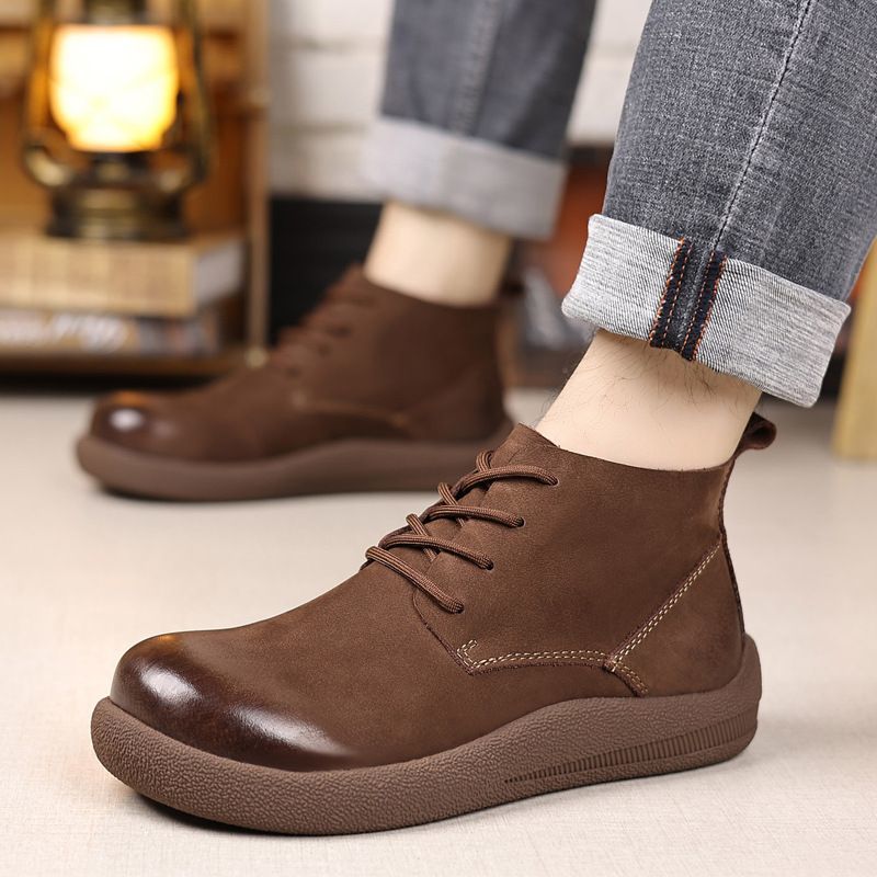 LIHUAMAO 牛革ワークブーツオートバイブーツウエスタン - Leather Work Western のレビューと価格