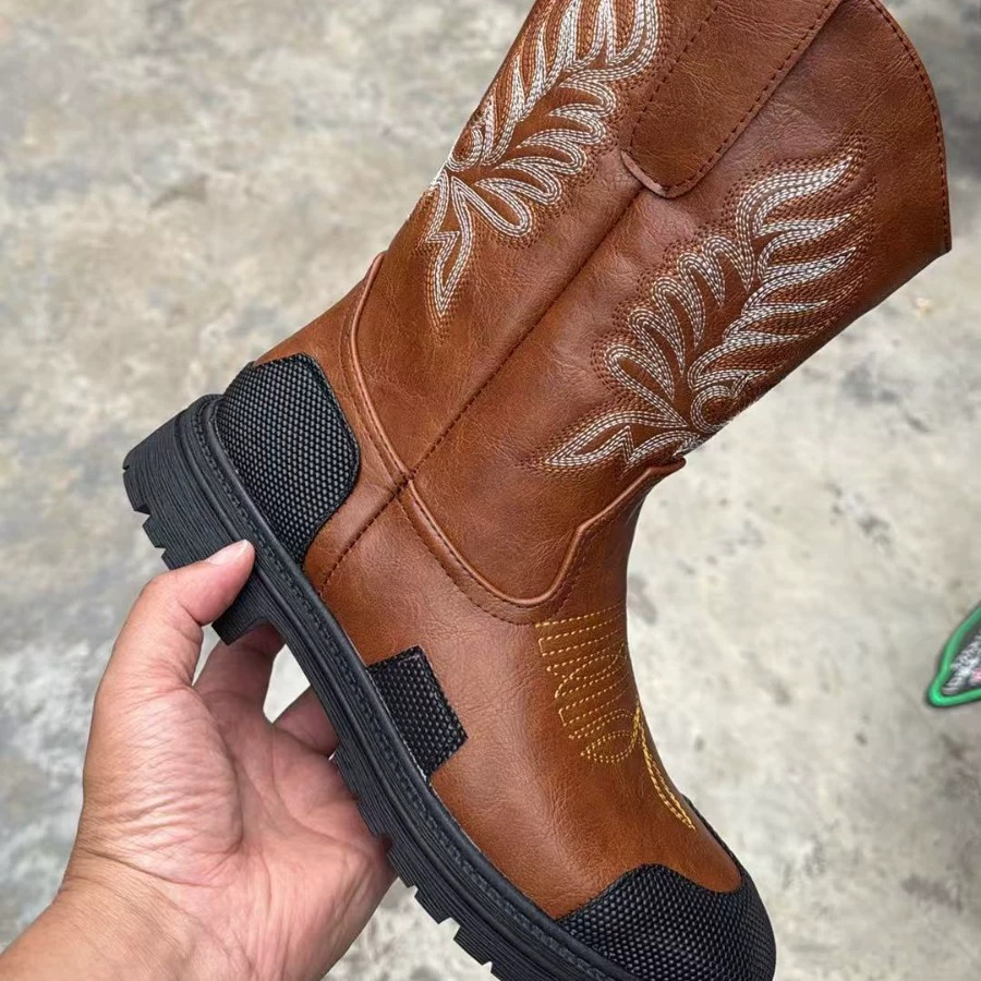 メンズ ブラウン ブラック ウエスタン ワーク カウボーイ  - Leather Work Western のレビューと価格