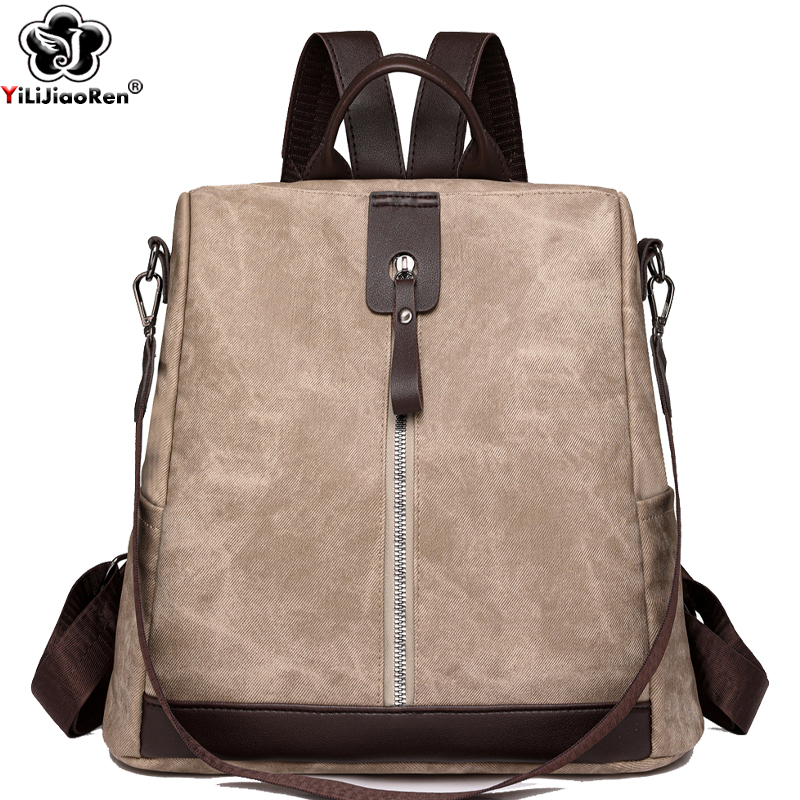 ファッション盗難防止バックパック女性高品質レザーデイパック女 - Leather Work Backpack のレビューと価格