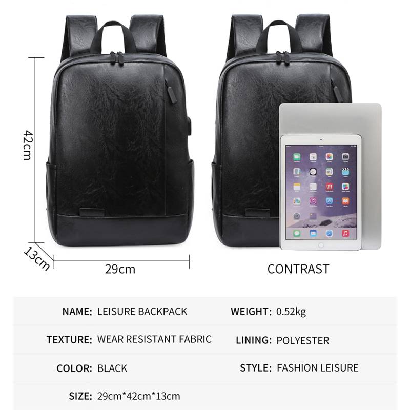 男性ファッショナブルなバックパック PU レザーサッチェルブ - Leather Work Backpack のレビューと価格