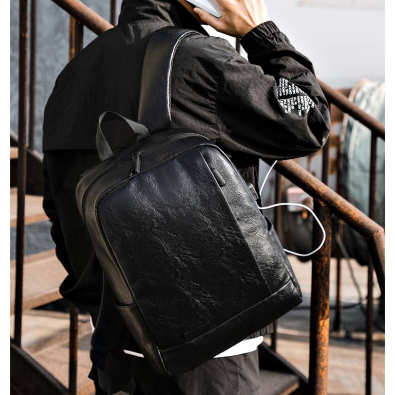 男性ファッショナブルなバックパック PU レザーサッチェルブ - Leather Work Backpack のレビューと価格