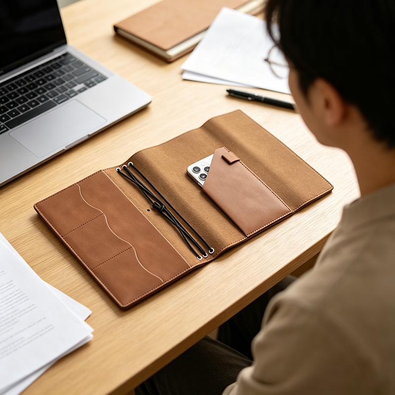 詰め替え可能なクレイジーホースレザーバインダーオーガナイザー - Leather Work Notebook のレビューと価格