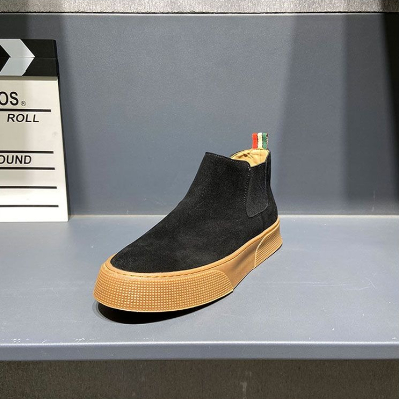 2026秋冬メンズチェルシーブーツ スリップオン PUレザー - Leather Work Boots のレビューと価格