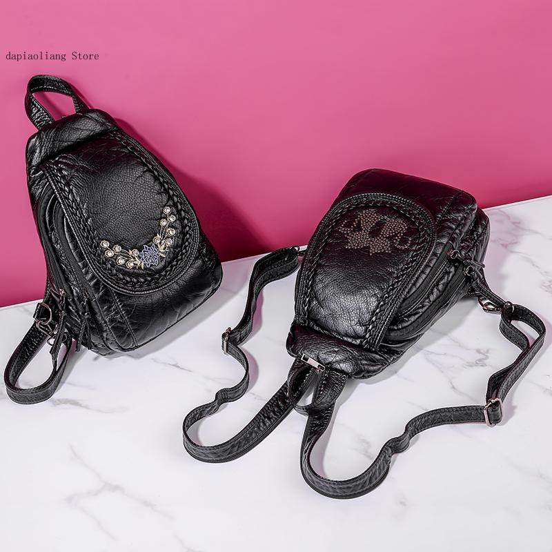女性用ソフトレザーバックパック,チェストバッグ,ファッショナ - Leather Work Backpack のレビューと価格