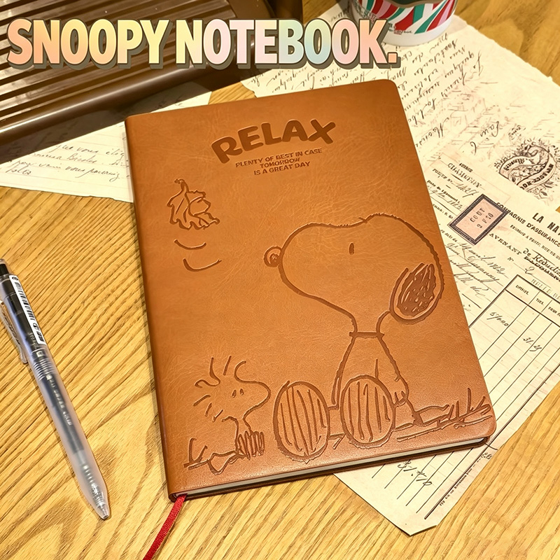 ヴィンテージ スヌーピー A5 レザーノートブック かわいい - Leather Work Notebook のレビューと価格