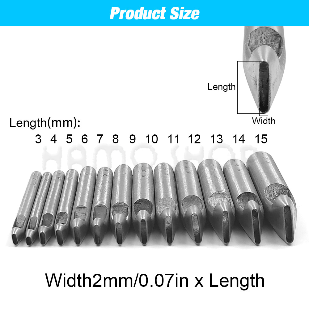 2mm/3mm幅の革用オーバル型穴あけパンチ、革工具、スチー - Leatherwork Punch のレビューと価格
