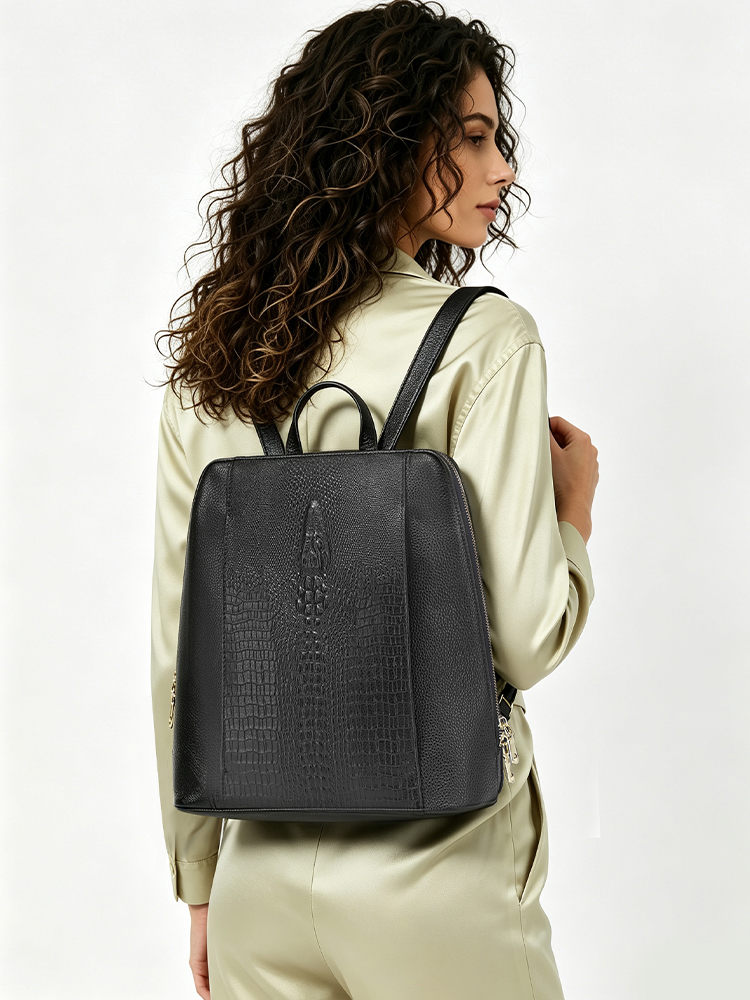 Zency レディース クロコダイルレザー バックパック 1 - Leather Work Backpack のレビューと価格