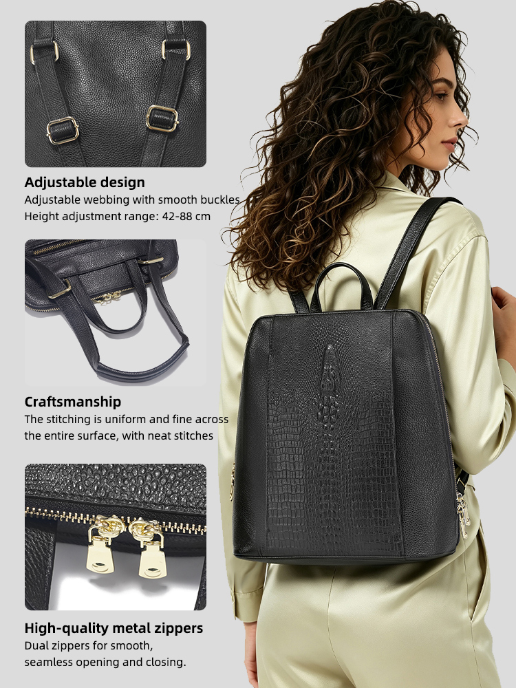 Zency レディース クロコダイルレザー バックパック 1 - Leather Work Backpack のレビューと価格
